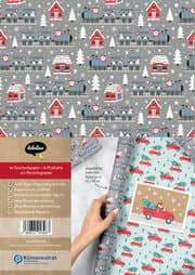 Cover von Kinder Geschenkpapier-Set Weihnachten/Fahrzeuge mit Eisenbahn und Autos