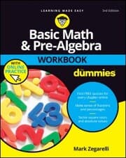 Cover von Basic Math & Pre-Algebra Workbook For Dummies with Online Practice