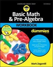 Cover von Basic Math & Pre-Algebra Workbook For Dummies with Online Practice
