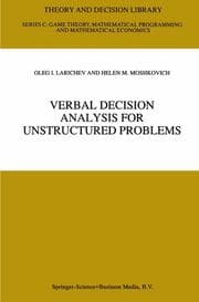 Cover von Verbal Decision Analysis for Unstructured Problems