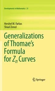 Cover von Generalizations of Thomae's Formula for Zn Curves