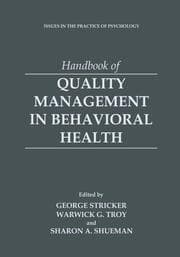 Cover von Handbook of Quality Management in Behavioral Health