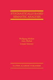 Cover von Stochastically-Based Semantic Analysis