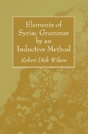 Cover von Elements of Syriac Grammar by an Inductive Method
