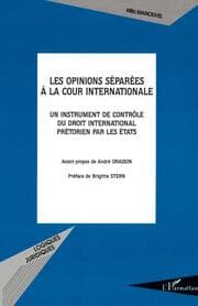 Cover von Les opinions séparées à la cour internationale