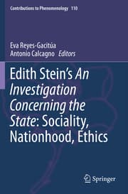 Cover von Edith Steins An Investigation Concerning the State: Sociality, Nationhood, Ethics