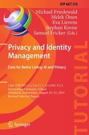Cover von Privacy and Identity Management. Data for Better Living: AI and Privacy