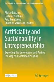Cover von Artificiality and Sustainability in Entrepreneurship