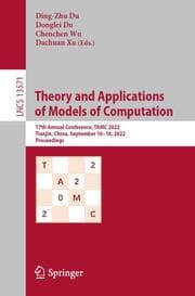 Cover von Theory and Applications of Models of Computation