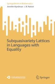 Cover von Subquasivariety lattices in languages with equality