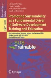 Cover von Promoting Sustainability as a Fundamental Driver in Software Development Training and Education