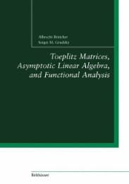 Cover von Toeplitz Matrices, Asymptotic Linear Algebra, and Functional Analysis