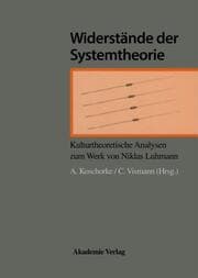Cover von Widerstände der Systemtheorie