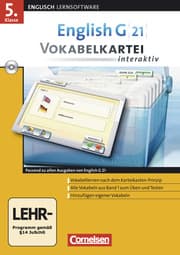 Cover von English G 21 - Vokabelkarteien interaktiv - Lernsoftware zu allen Ausgaben - Band 1: 5. Schuljahr