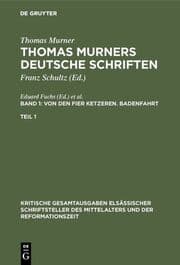 Cover von MURNER DT SCHRIFTEN BD.1 (2 TEILE) AE