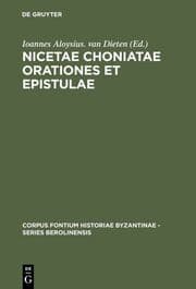 Cover von Nicetae Choniatae Orationes et Epistulae