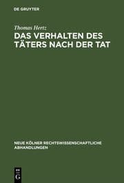 Cover von Das Verhalten des Täters nach der Tat