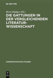 Cover von Die Gattungen in der vergleichenden Literaturwissenschaft