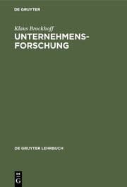Cover von Unternehmensforschung