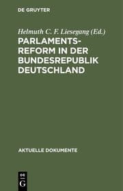 Cover von Parlamentsreform in der Bundesrepublik Deutschland