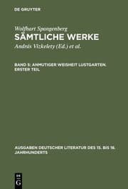 Cover von Anmutiger Weisheit Lustgarten. Erster Teil