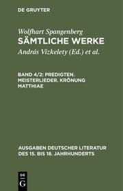 Cover von Predigten. Meisterlieder. Krönung Matthiae