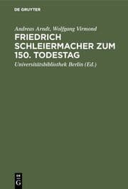 Cover von Friedrich Schleiermacher zum 150.Todestag