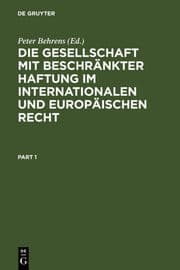 Cover von Die Gesellschaft mit beschränkter Haftung im internationalen und europäischen Recht