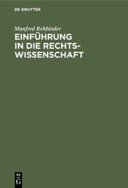 Cover von Einführung in die Rechtswissenschaft