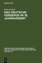 Cover von Das deutsche Versepos im 18.Jahrhundert