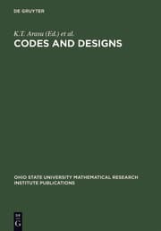 Cover von Codes and Designs