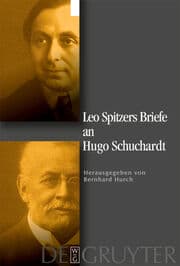 Cover von Leo Spitzers Briefe an Hugo Schuchardt