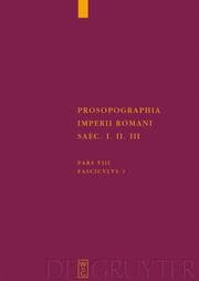 Cover von Prosopographia Imperii Romani Saec (T)