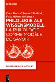 Cover von Philologie als Wissensmodell/La philologie comme modele de savoir