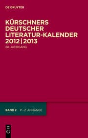 Cover von Kürschners Deutscher Literatur-Kalender 2012/2013