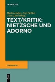 Cover von Text/Kritik: Nietzsche und Adorno