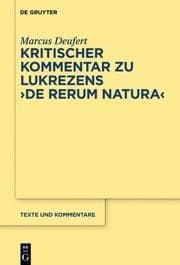 Cover von Kritischer Kommentar zu Lukrezens 'De rerum natura'
