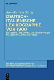 Cover von Deutsch-italienische Lexikographie vor 1900