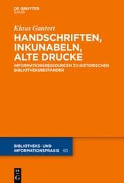 Cover von Handschriften, Inkunabeln, Alte Drucke