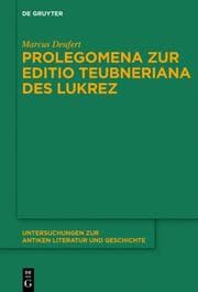 Cover von Prolegomena zur Editio Teubneriana des Lukrez