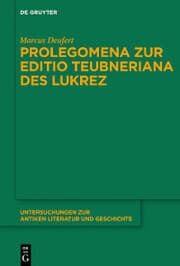 Cover von Prolegomena zur Editio Teubneriana des Lukrez