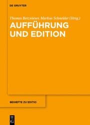 Cover von Aufführung und Edition