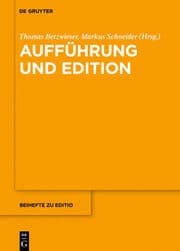 Cover von Aufführung und Edition
