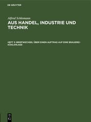 Cover von Briefwechsel über einen Auftrag auf eine Brauerei-Kühlanlage