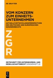 Cover von Vom Konzern zum Einheitsunternehmen