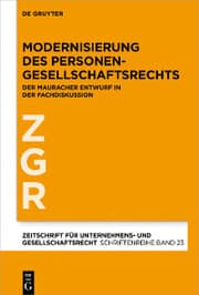 Cover von Modernisierung des Personengesellschaftsrechts