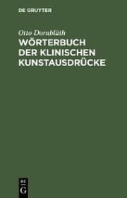 Cover von Wörterbuch der klinischen Kunstausdrücke