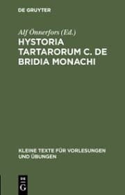 Cover von Hystoria Tartarorum C. de Bridia Monachi