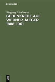 Cover von Gedenkrede auf Werner Jaeger 1888-1961
