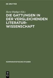 Cover von Die Gattungen in der vergleichenden Literaturwissenschaft